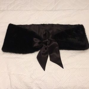 Black faux fur shawl wrap